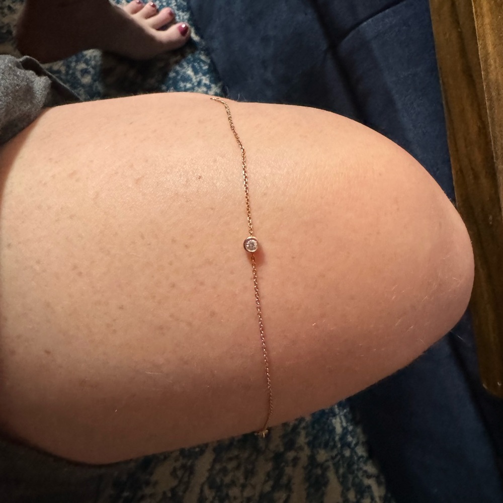 Gold diamond station bracelet